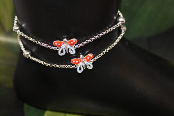 butterfly silver payal