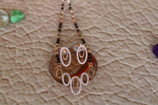 Gold Mangalsutra With Earring