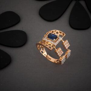 gold ring for blue diamand