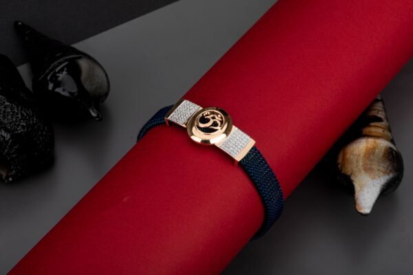 omkar design bracelet with black belt