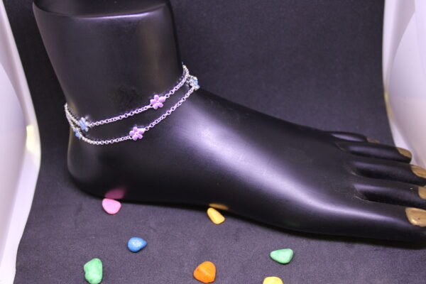payal silver with flower design