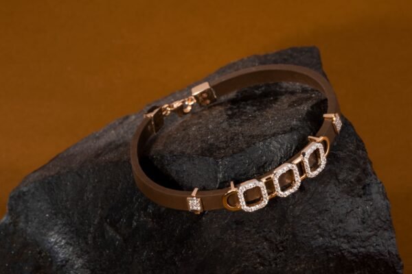 Rubber Belt Gold Bracelet