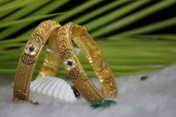 shiny gold bangles