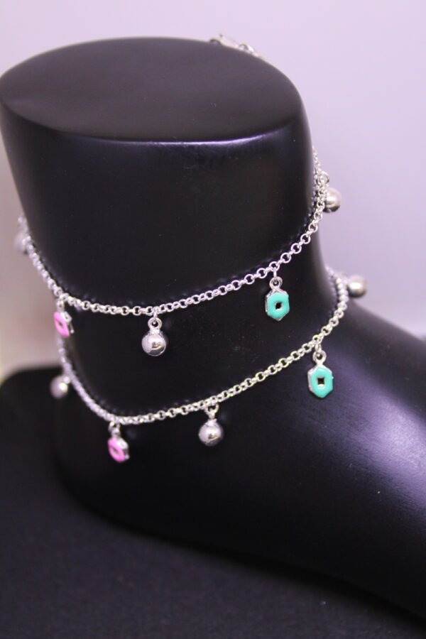 silver antique payal