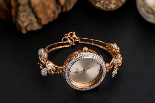 titan rose gold watch for the women