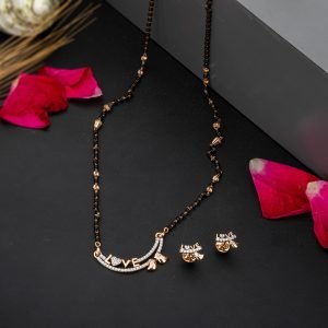 Gold Mangalsutra With Earring
