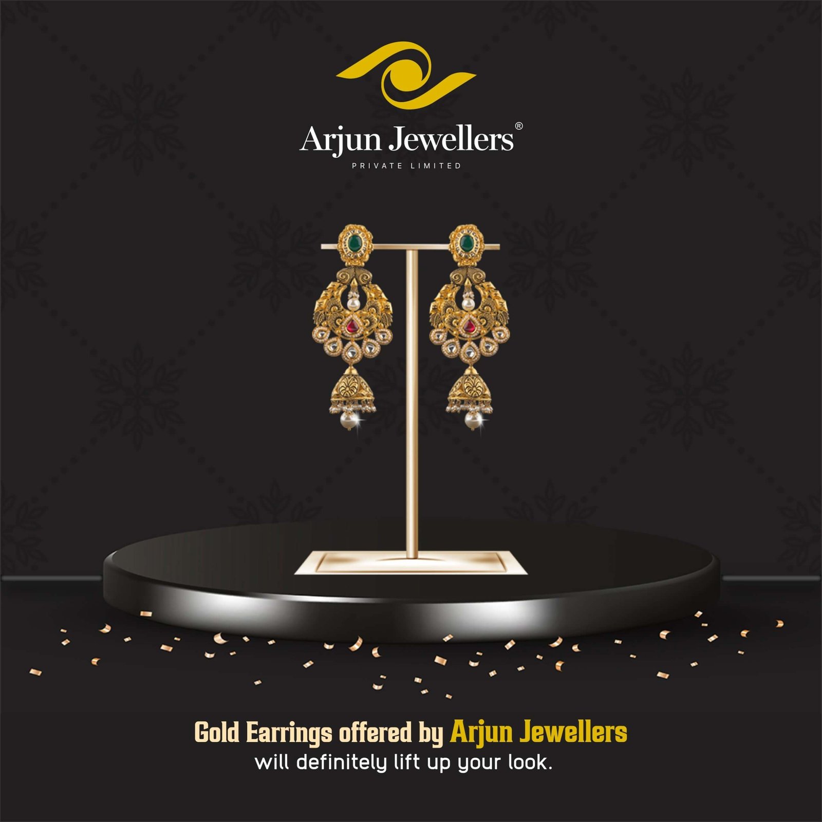 gold earrings arjun jewellers
