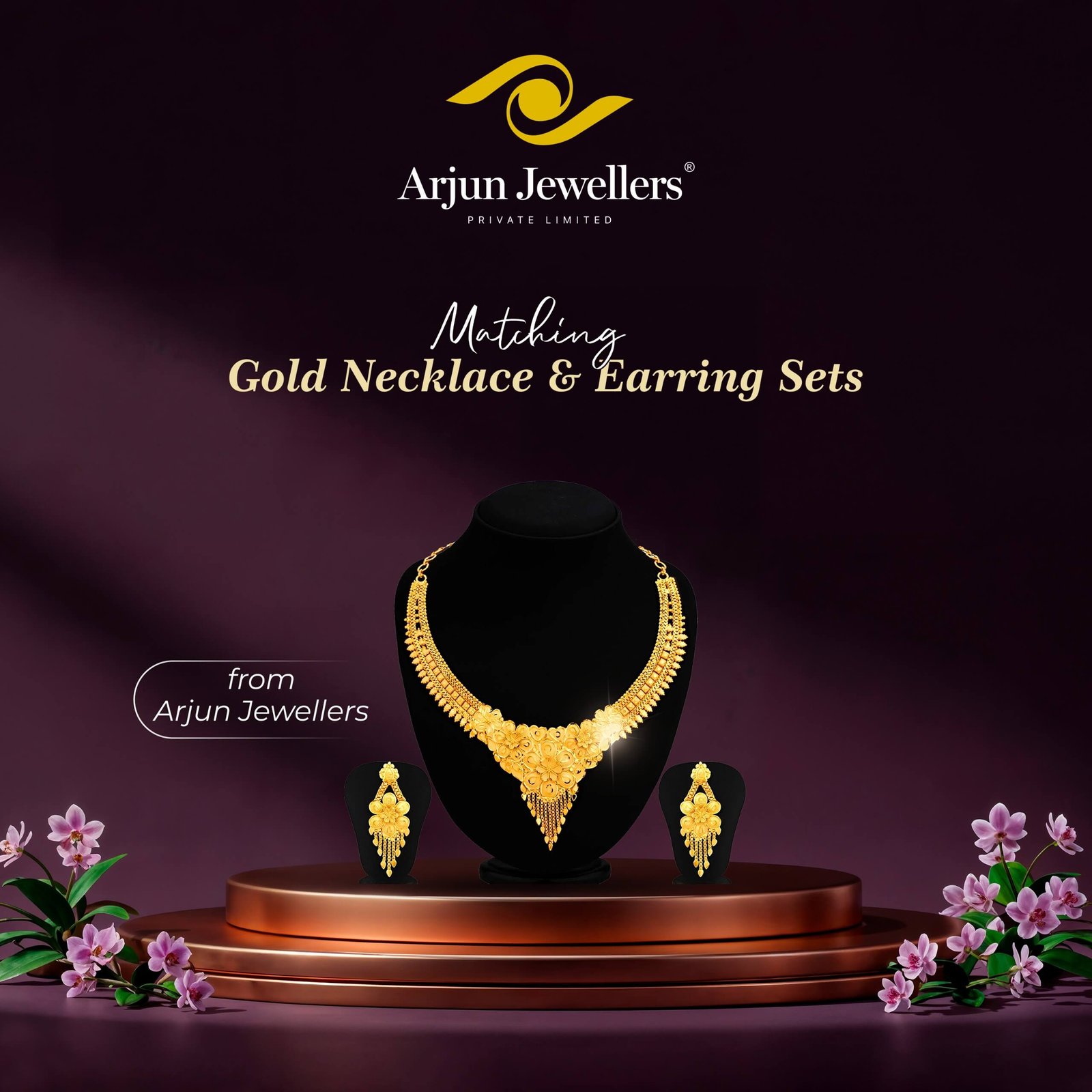 Gold Necklace and Earring Sets