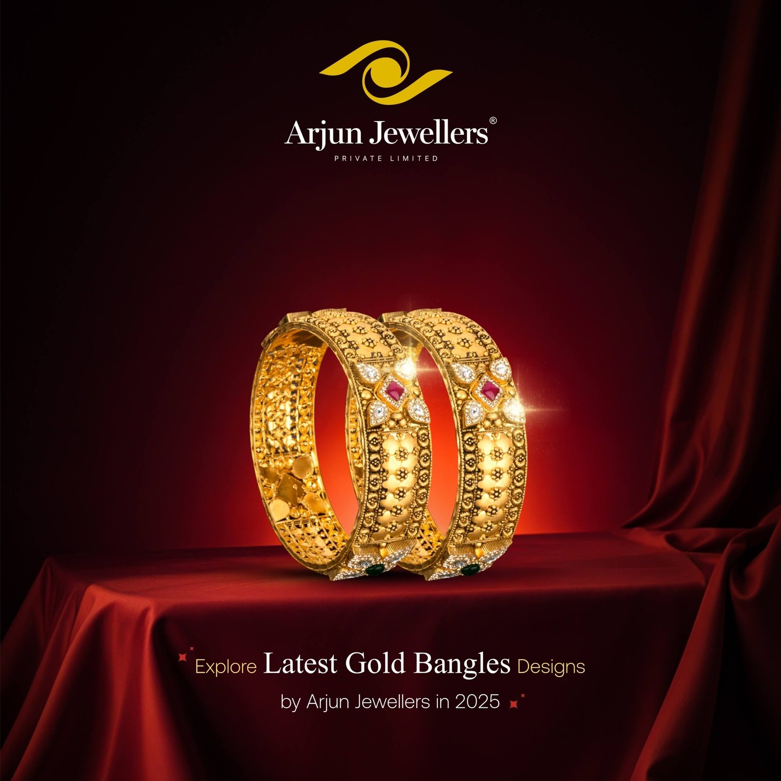 Latest Gold Bangles Designs 2025 by Arjun Jewellers