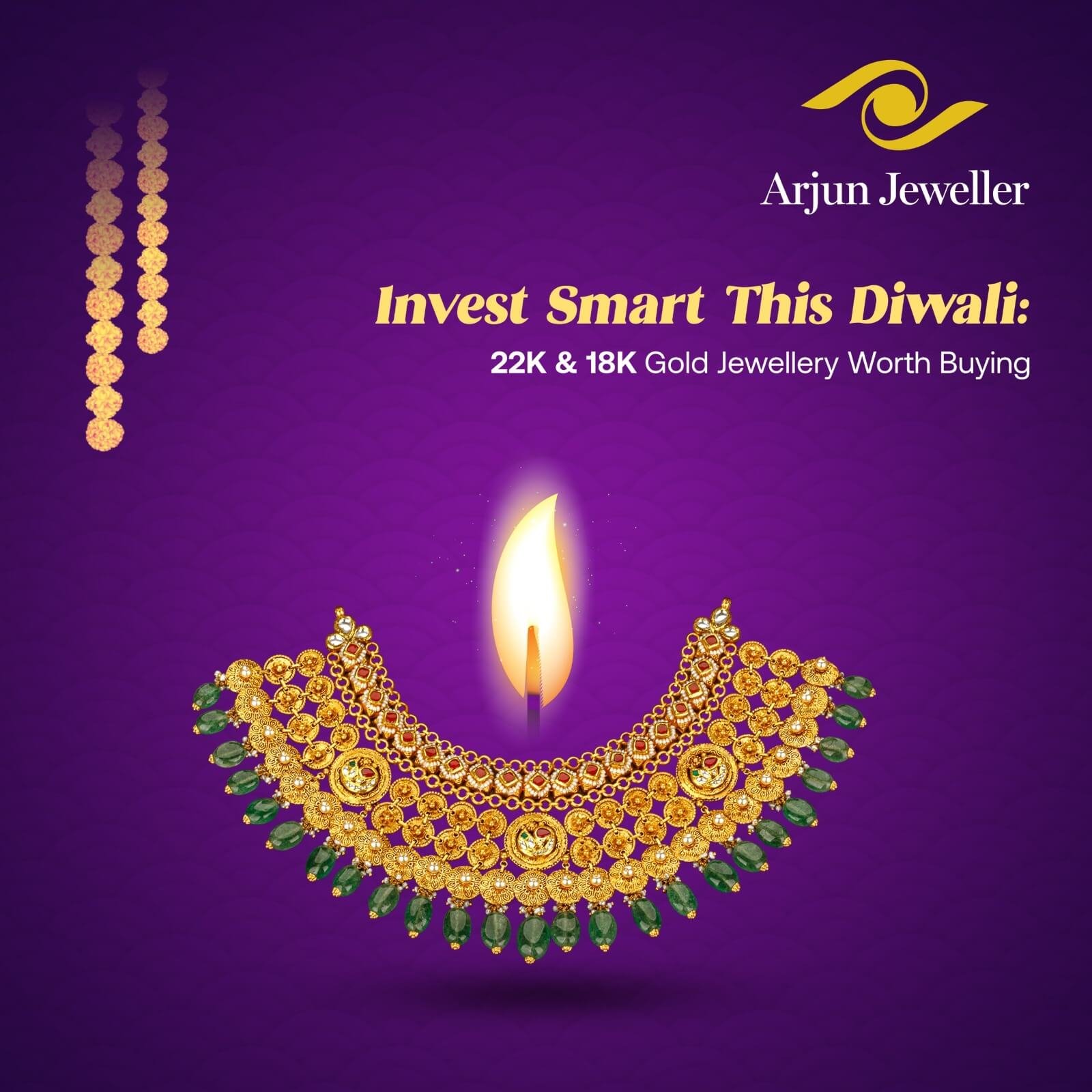 22K and 18K Gold Jewellery for Diwali