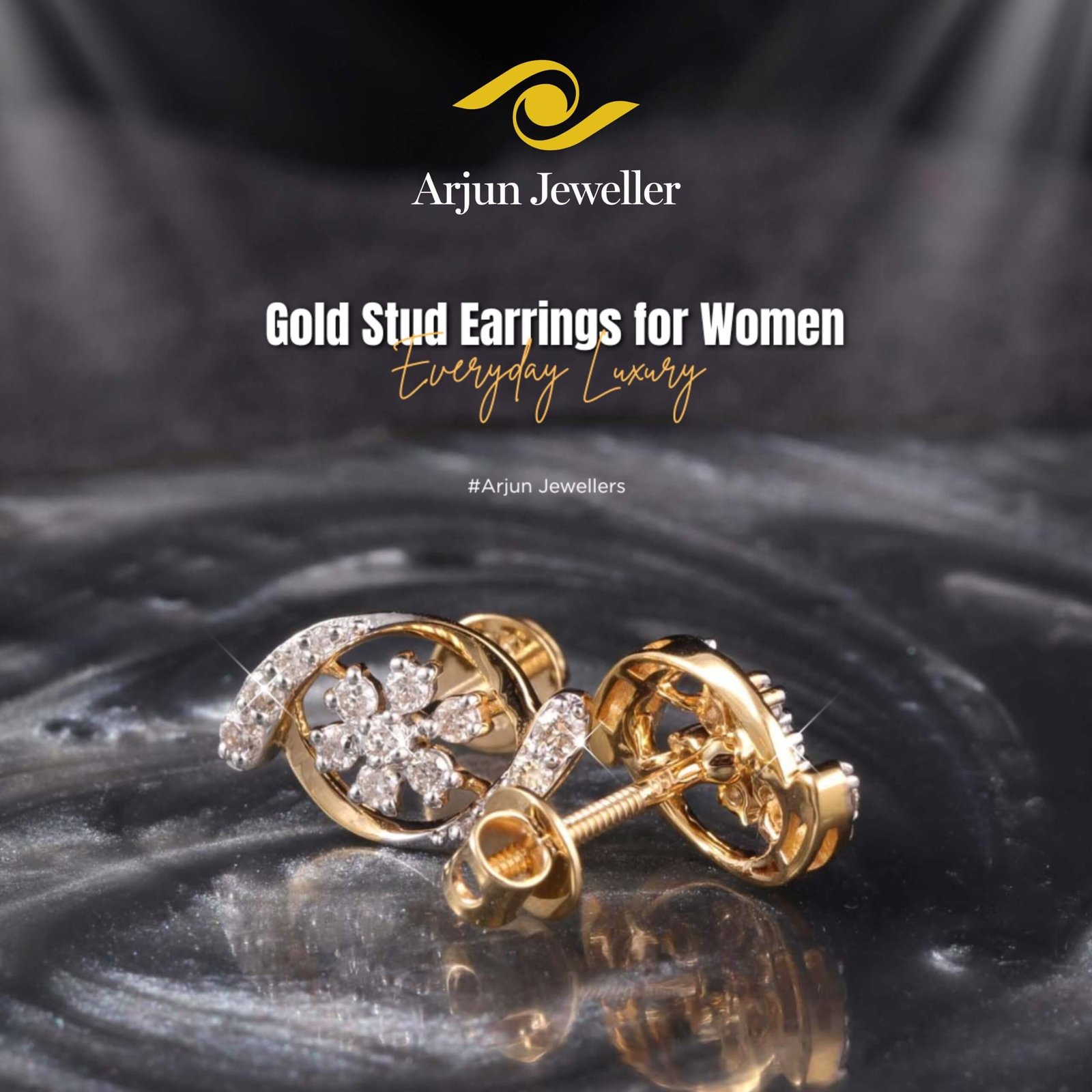 Gold Stud Earrings for Women
