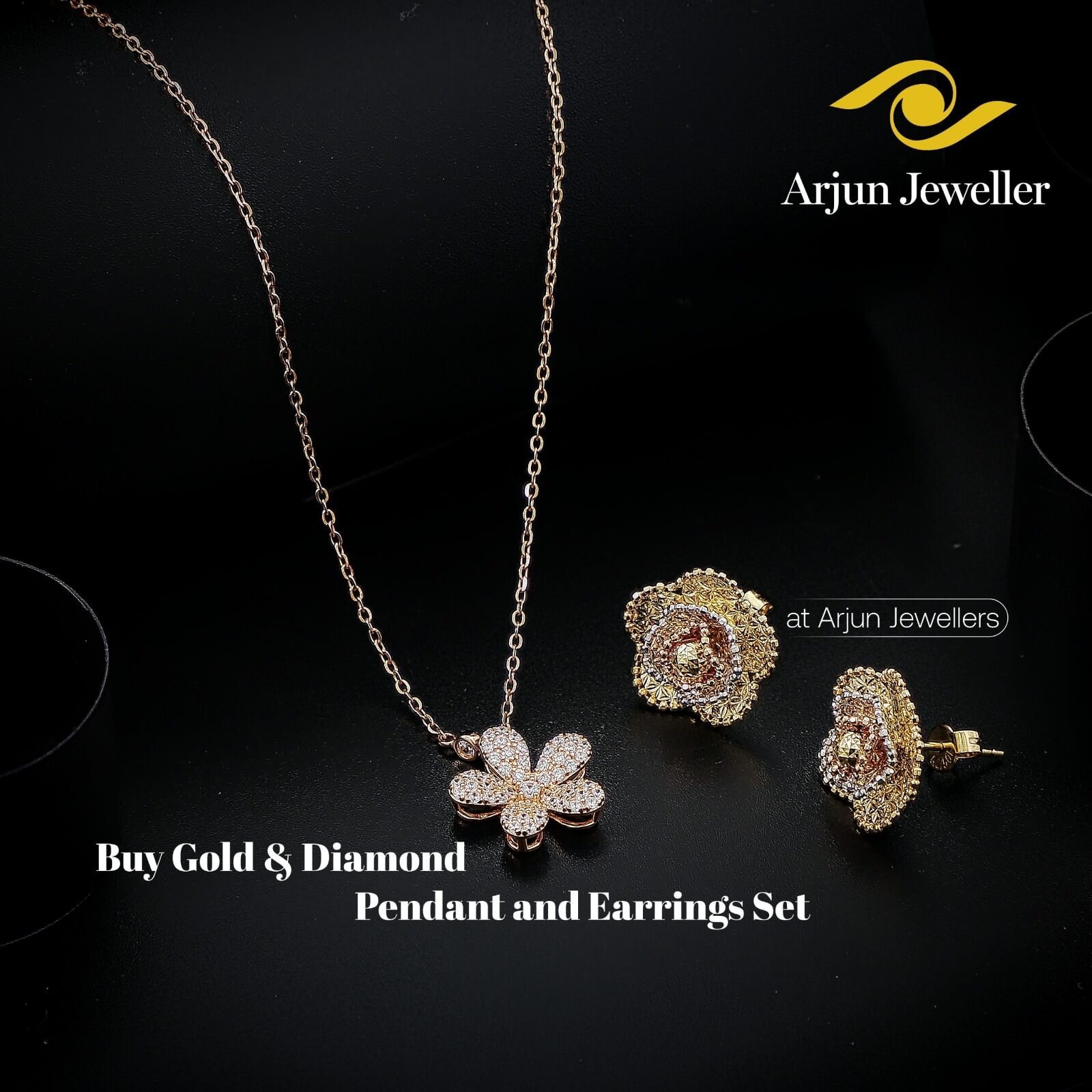 Gold & Diamond Pendant Set
