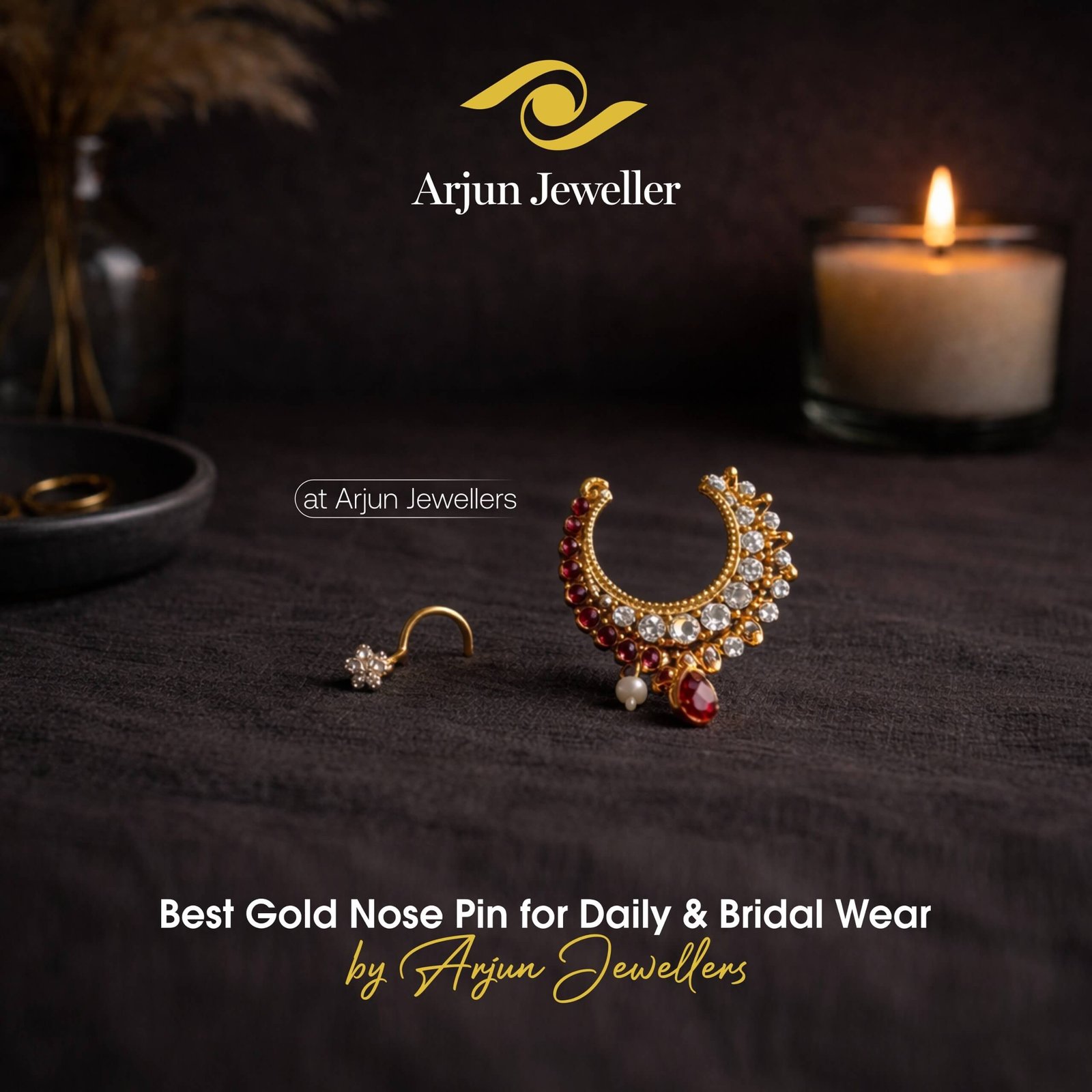 gold nose pin for daily wear