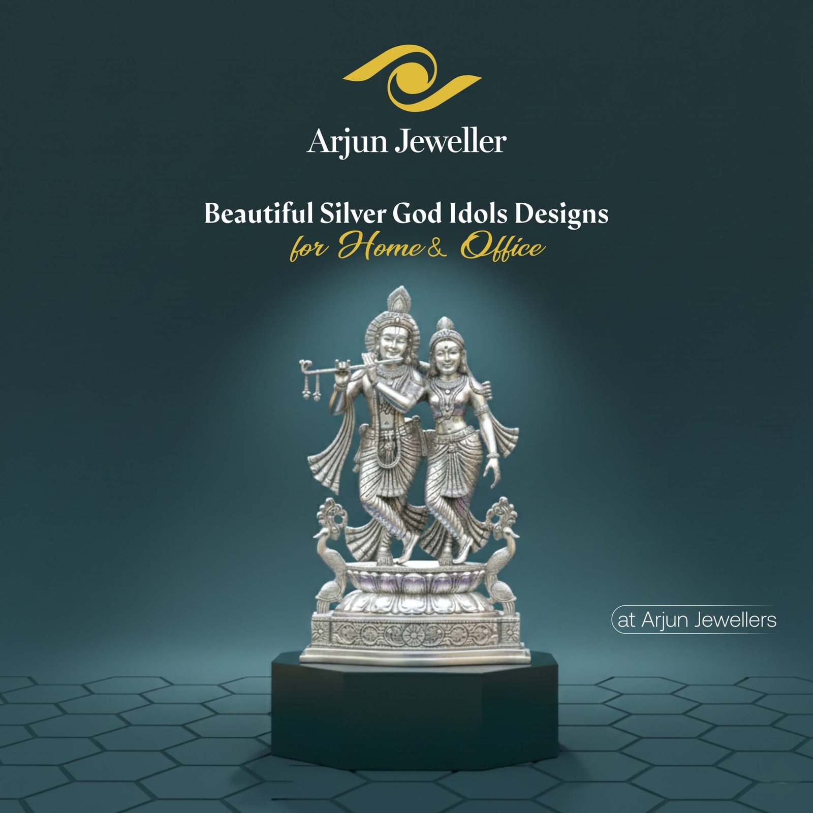 silver Krishna idol