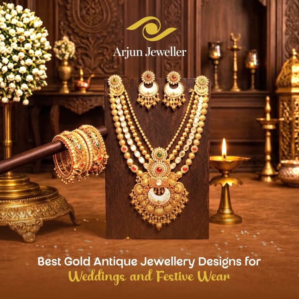 antique gold jewellery for bride