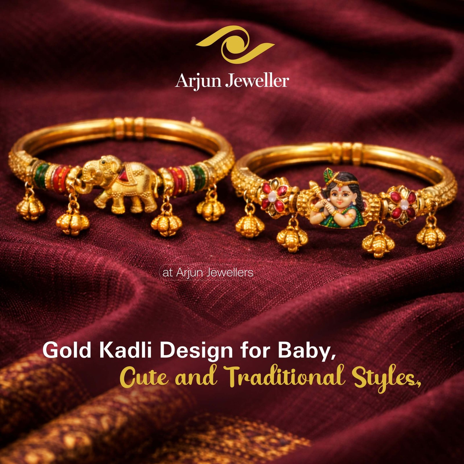 Gold Kadli Design for Baby