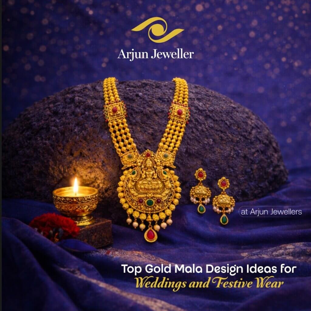 Gold mala design for wedding