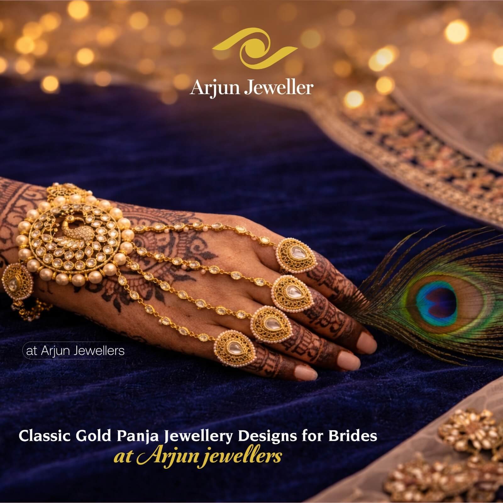 Bridal gold panja jewellery