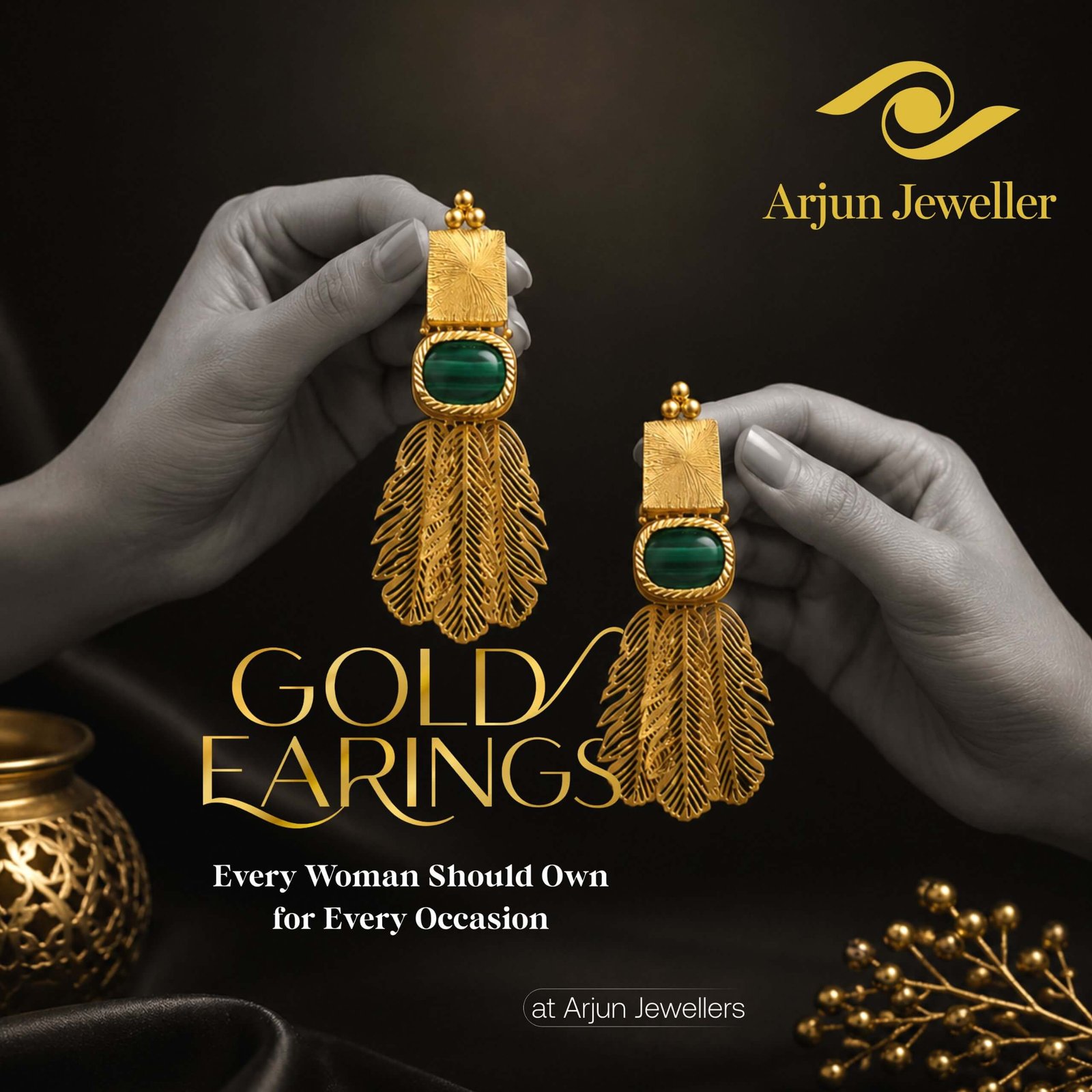 gold earrings