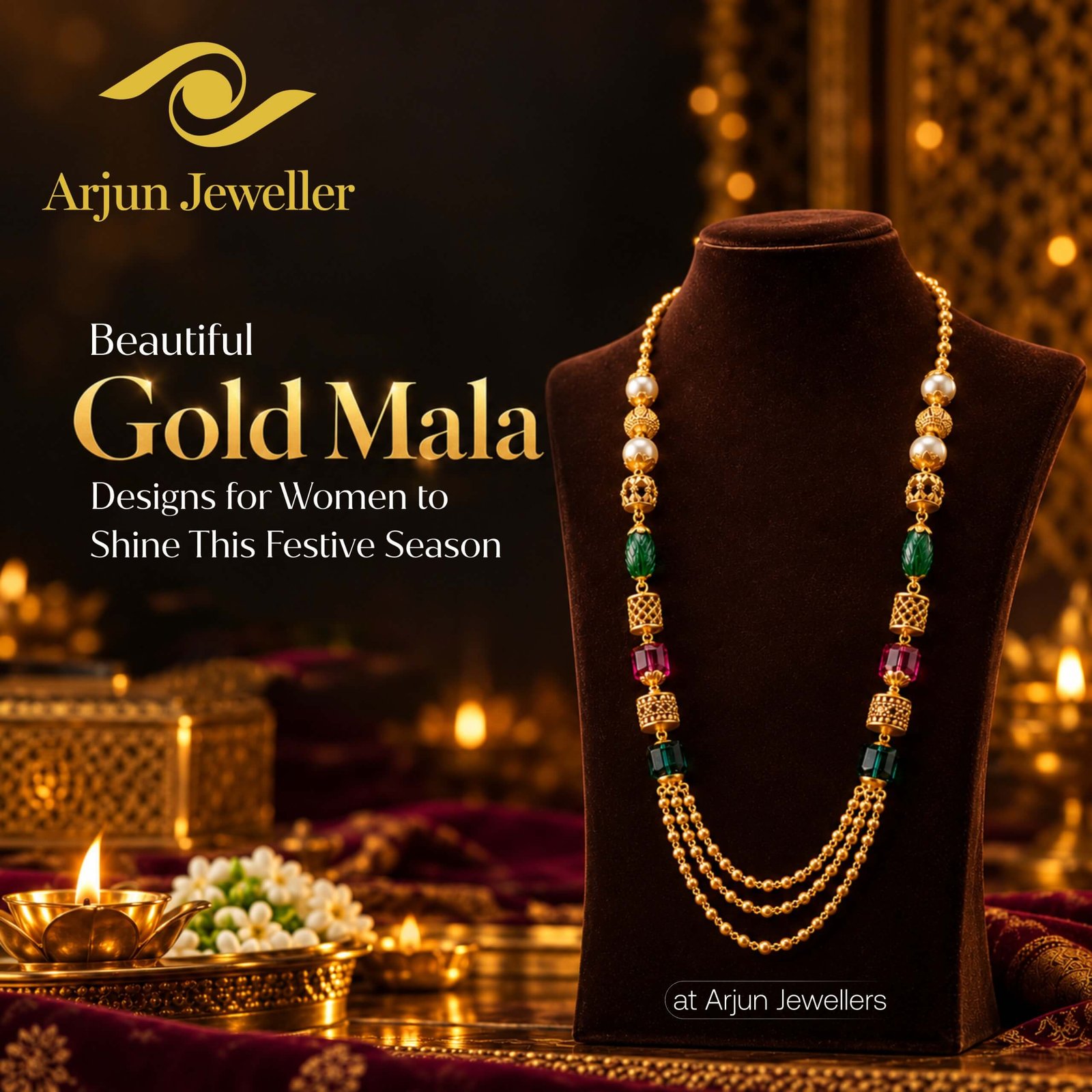 Gold mala for women