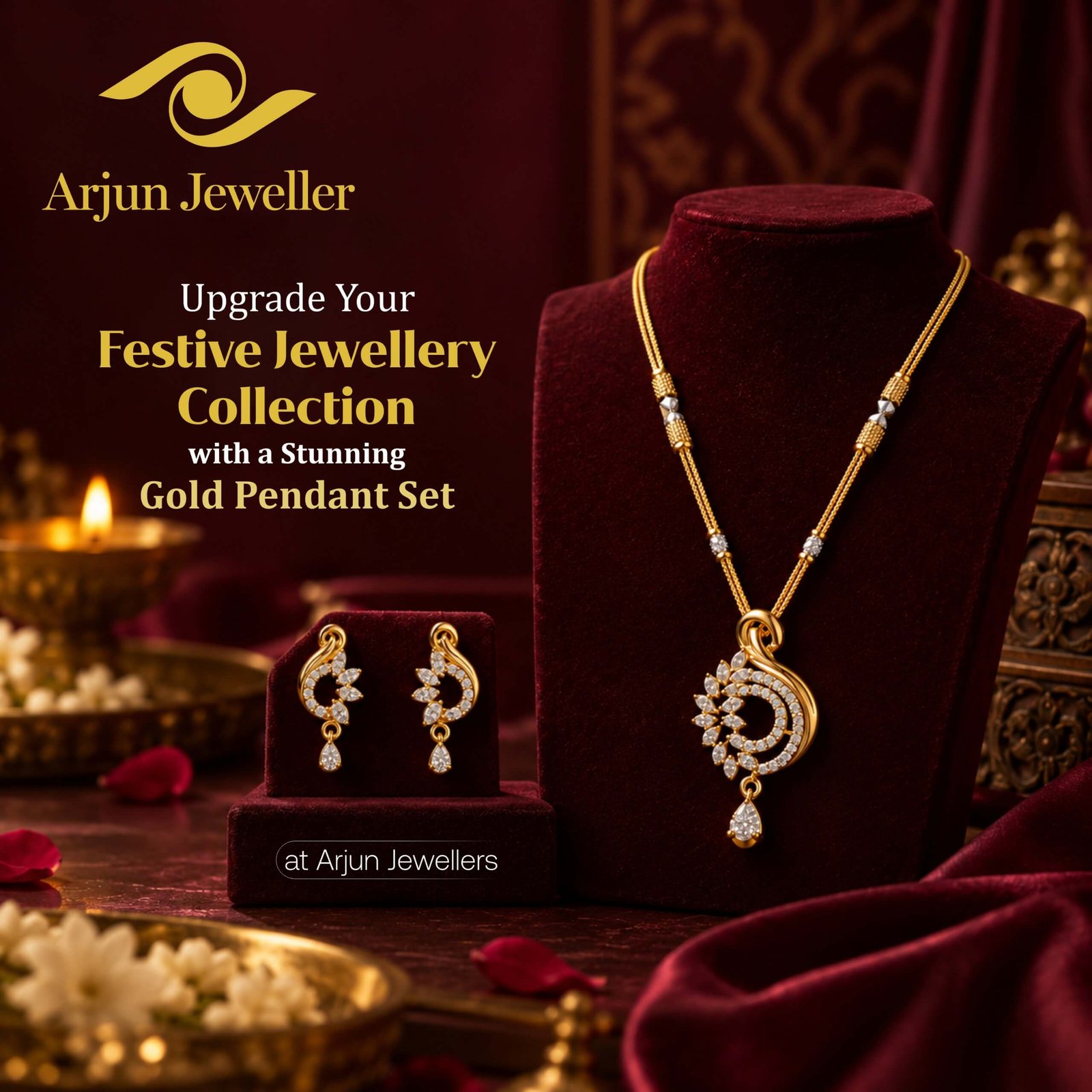 gold pendent set for women