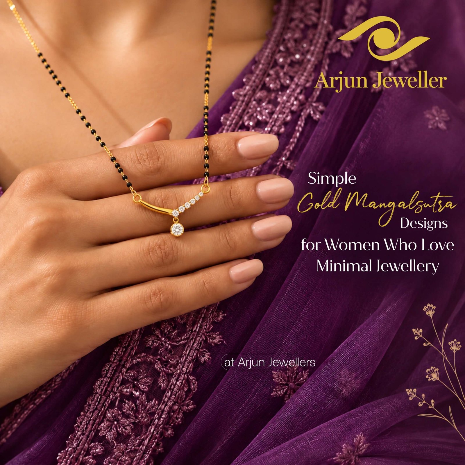 simple gold mangalsutra design for women